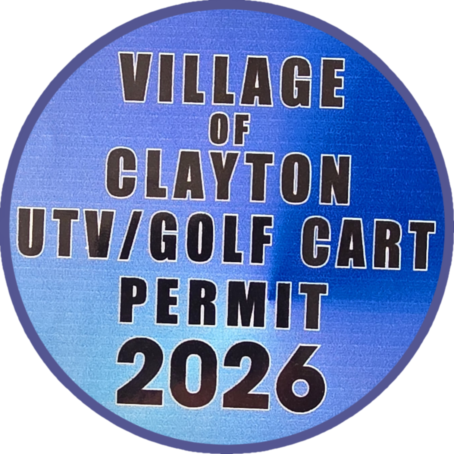 2026 UTV/Golf Cart Permit Sticker